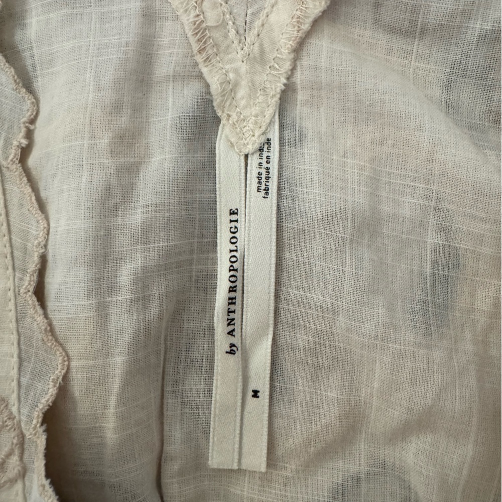 Anthropologie Embroidered White Lace Top - Picture 3 of 6